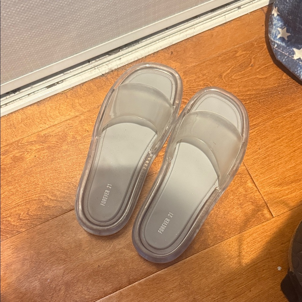 Forever 21 Transparent Slide Sandals